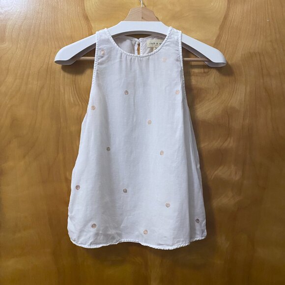 Anthropologie Cloth & Stone Gillian Metallic Foil Dot Tank Lightweight Breezy - Picture 2 of 10